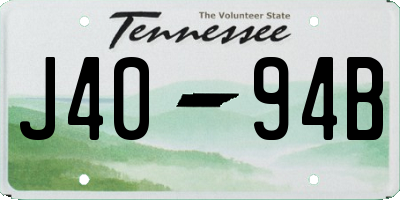 TN license plate J4094B