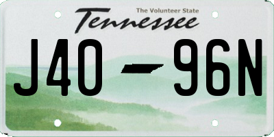 TN license plate J4096N