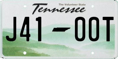 TN license plate J4100T