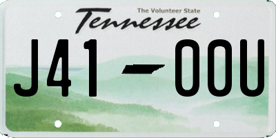 TN license plate J4100U