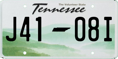 TN license plate J4108I