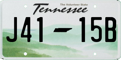 TN license plate J4115B