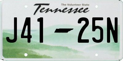 TN license plate J4125N