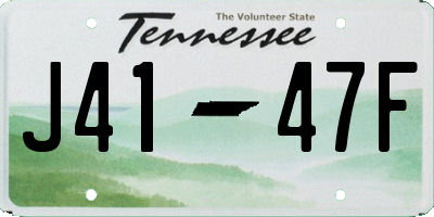 TN license plate J4147F