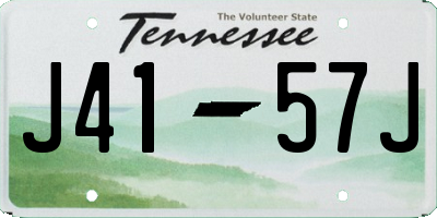 TN license plate J4157J