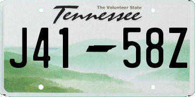 TN license plate J4158Z