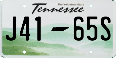TN license plate J4165S
