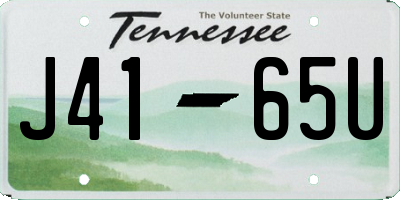 TN license plate J4165U