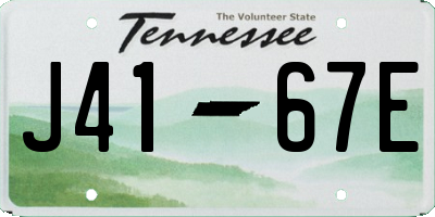 TN license plate J4167E