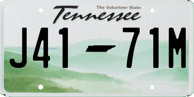 TN license plate J4171M