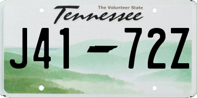 TN license plate J4172Z