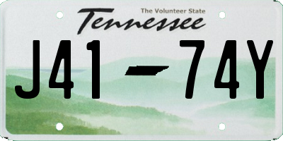 TN license plate J4174Y