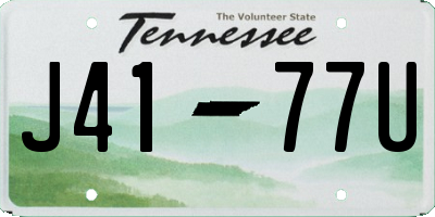 TN license plate J4177U