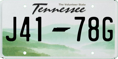 TN license plate J4178G
