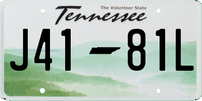 TN license plate J4181L