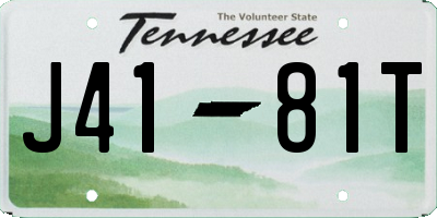 TN license plate J4181T