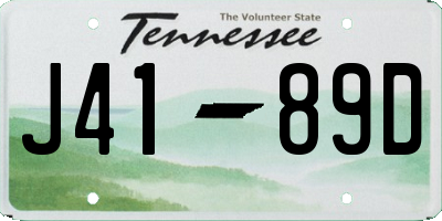 TN license plate J4189D