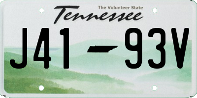 TN license plate J4193V