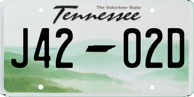 TN license plate J4202D