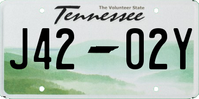TN license plate J4202Y