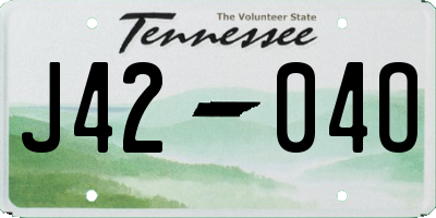 TN license plate J4204O
