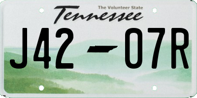 TN license plate J4207R