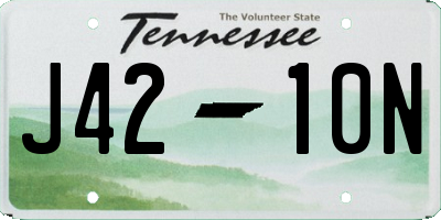 TN license plate J4210N