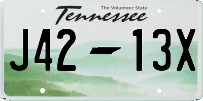 TN license plate J4213X