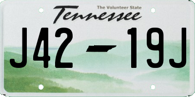 TN license plate J4219J