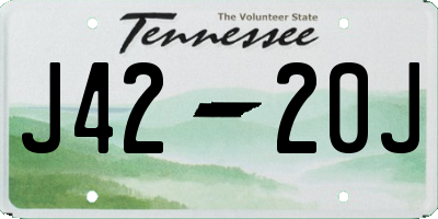 TN license plate J4220J