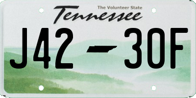 TN license plate J4230F