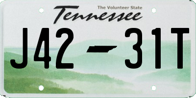 TN license plate J4231T