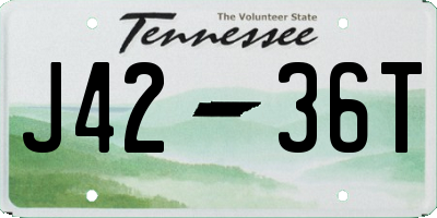 TN license plate J4236T