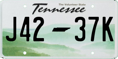 TN license plate J4237K