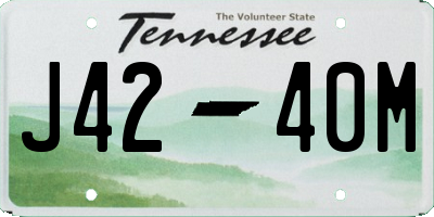TN license plate J4240M