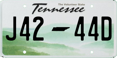 TN license plate J4244D