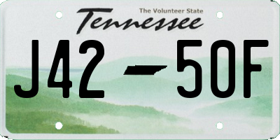 TN license plate J4250F