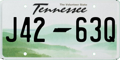 TN license plate J4263Q