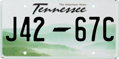 TN license plate J4267C
