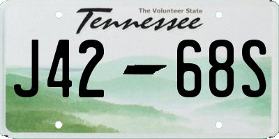 TN license plate J4268S