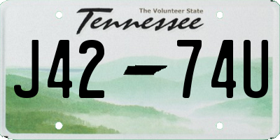 TN license plate J4274U