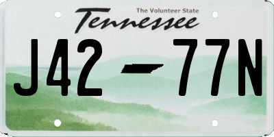 TN license plate J4277N