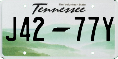TN license plate J4277Y