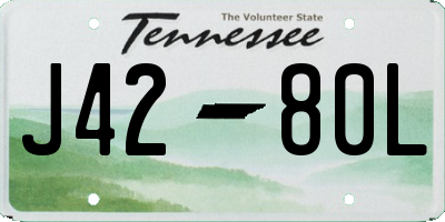 TN license plate J4280L