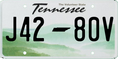 TN license plate J4280V