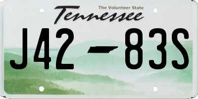 TN license plate J4283S