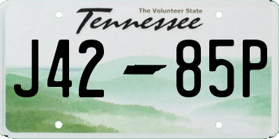 TN license plate J4285P