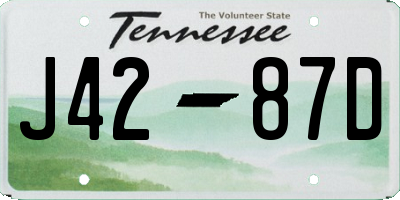 TN license plate J4287D