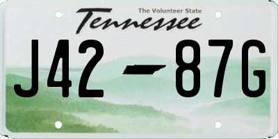 TN license plate J4287G