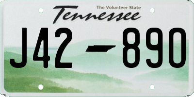 TN license plate J4289O
